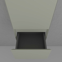 Style Line Шкаф пенал Манхэттен 36 Plus подвесной эмаль олива матовая – фотография-4